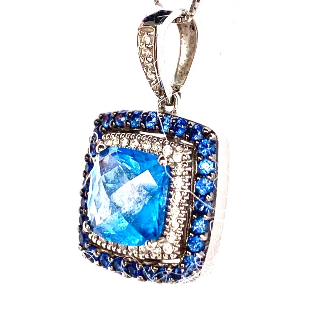 Le Vian diamond, blue topaz, sapphire neck - Picture 3 of 9